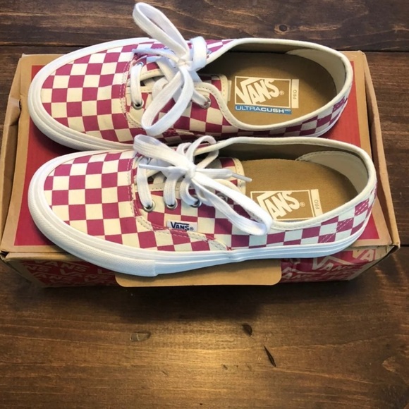 Vans Shoes - Pink Checkered Authentic Pro Vans